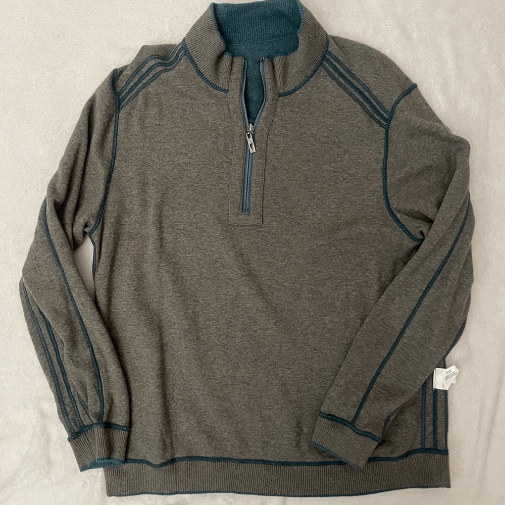 Men's Gray Quarter-Zip Sweater